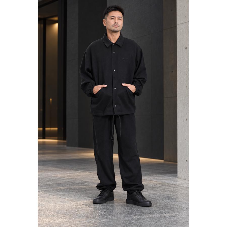 Champion BLACK EDITION チャンピオン ブラックエディション ウールライク スナップジャケット＆ロングパンツ 上下セット メンズ ゆったり ブラック | Champion | 02