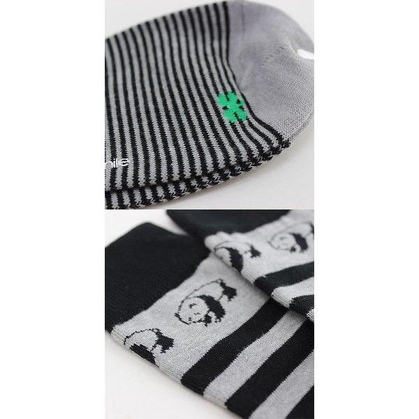 クルー丈ソックス(パンダおしゃれ柄)(グレー)日本製(MPS) |  | 01