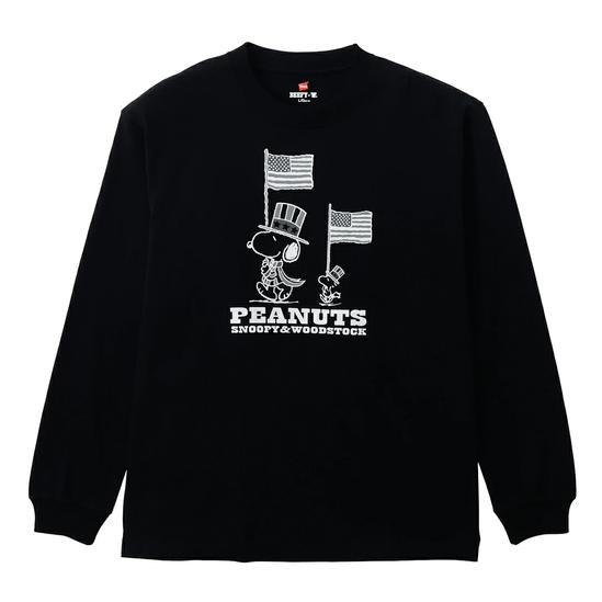 Hanes ヘインズ スヌーピー コラボ ビーフィ tシャツ BEEFY-T PEANUTS Tシャツ 長袖 メンズ 綿100％ スヌーピー キャラクターTシャツ(HM4-E002) | Hanes | 04
