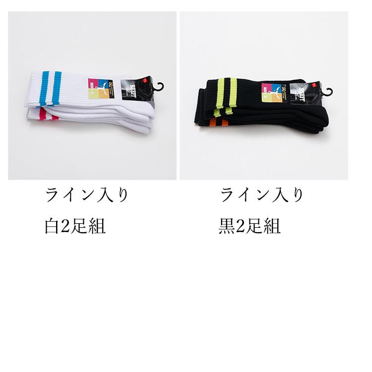 【ライン入り】Hanes ヘインズ ビーフィ ソックス 靴下 (2足組) ビーフィーフルレングスソックス2P ビーフィー hmsbc001 メンズ ハーフパイル BEEFY ビーフィ | Hanes | 03