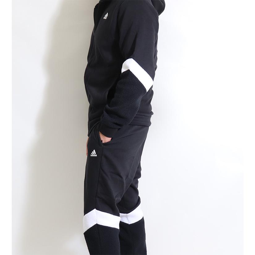 Adidas 異素材mix アディダス ジャージ 上下 セットアップ もこもこ素材ミックス メンズ 秋冬新作 裏起毛 あったか Ipd26 ステテコ パジャマ バンタン 通販 Yahoo ショッピング