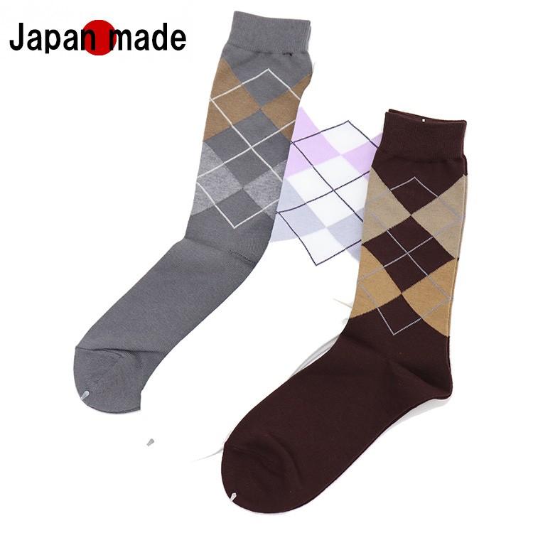 日本製 靴下 アーガイル柄 ソックス メンズ 春夏秋冬 温度調節機能