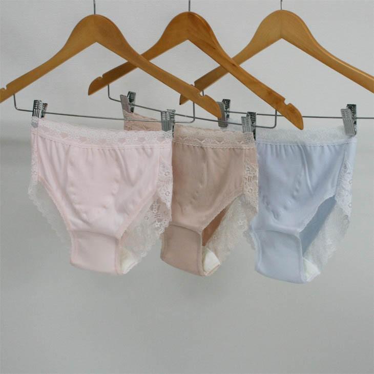 3枚セット失禁パンツ／ショーツ（日本製 女性用）(32014)(ソフトガードルタイプ美肌)｜vantann