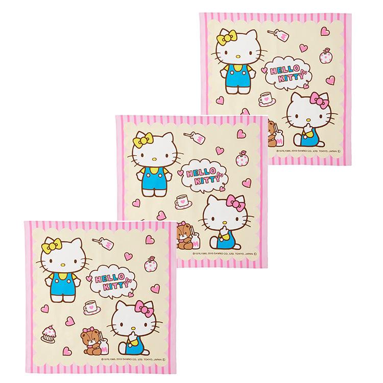ハローキティ 3枚セット 【日本製】キティ ハンカチ 30×30センチ
