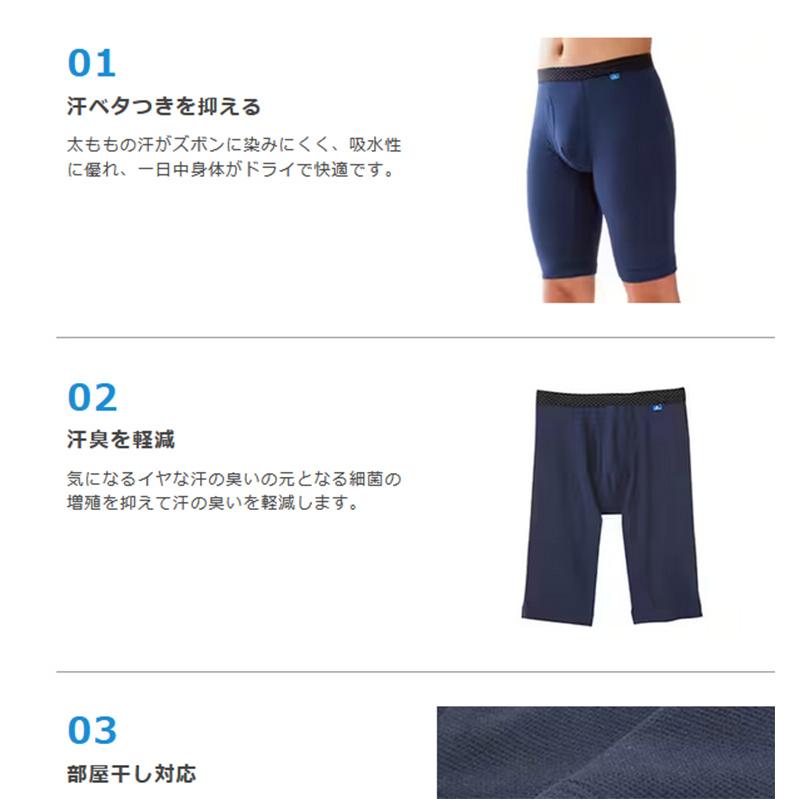 YG 夏 グンゼ クールマジック メッシュ ロングボクサーパンツ メンズ