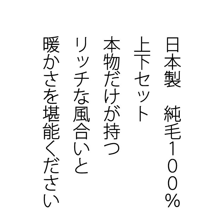 LL】最高級 ウール100％ 肌着 上下セット 男性用 トーア紡 面二シャツ