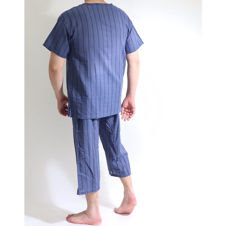 しじら織り ステテコ ルームウエア セット 夏 メンズ 綿100％ 夏 上下セット  14-747 しじら織 |  | 02