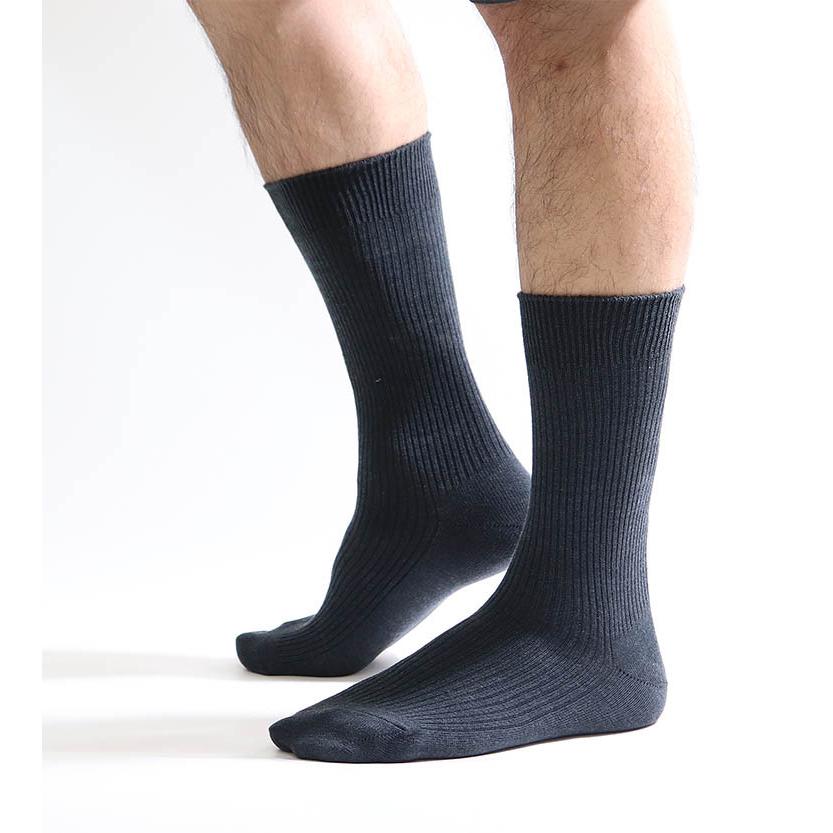 【3足組】日本製 紳士 リブソックス 定番 男性用 無地 福袋 綿 コットン 3足 セット |  | 06