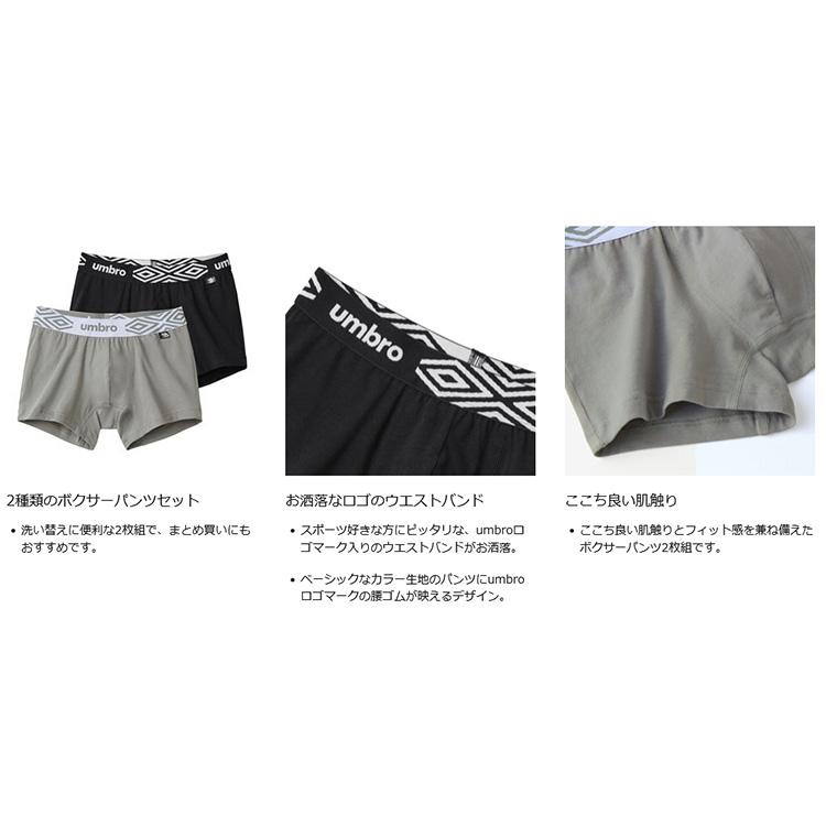 2枚組 アンブロ ボクサーパンツ メンズ 前とじ パンツ 綿混 ストレッチ