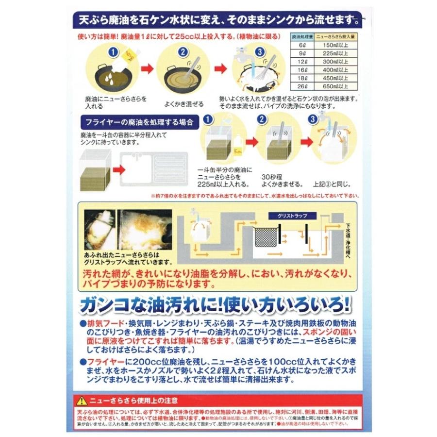 グリストラップ 洗剤 清掃 油乳化 送料無料 ケース 廃油処理剤 ニューさらさら 油汚れ １l 12本 掃除