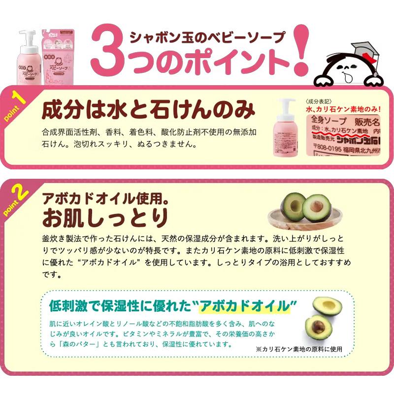 シャボン玉石けん ベビーソープ 泡タイプ 詰替えセット 450ml×1本