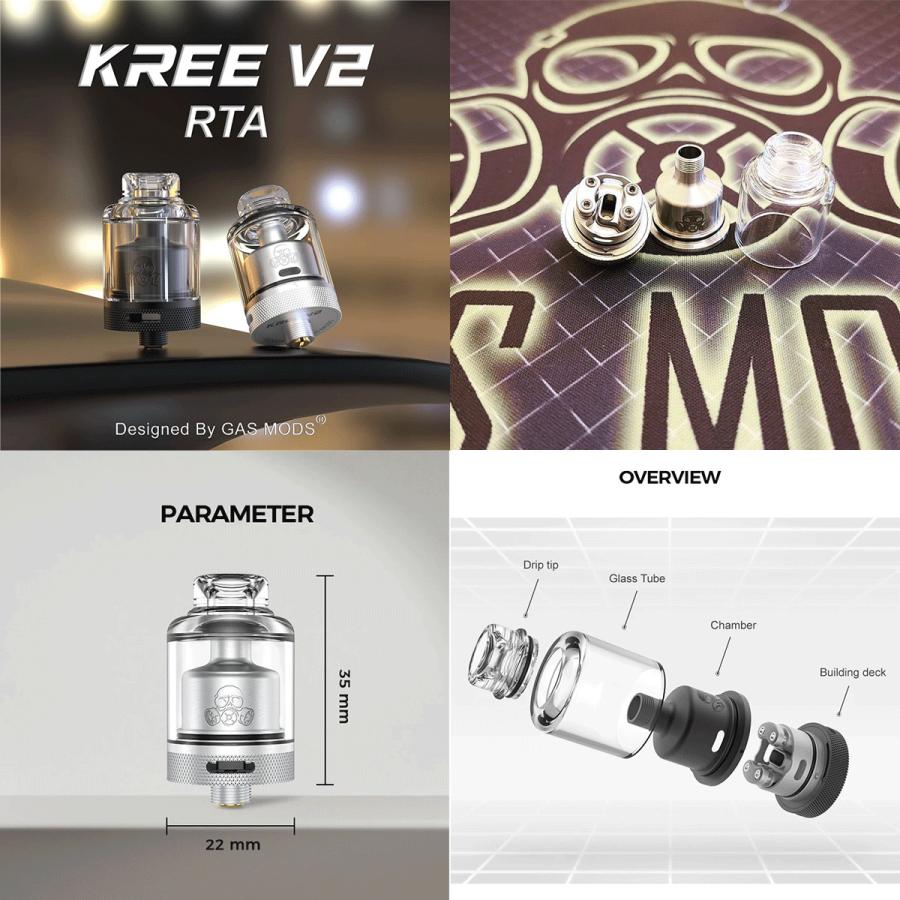 GASMODS ガスモッズ KREE V2 クリーブイツー RTA 22mm アトマイザー 