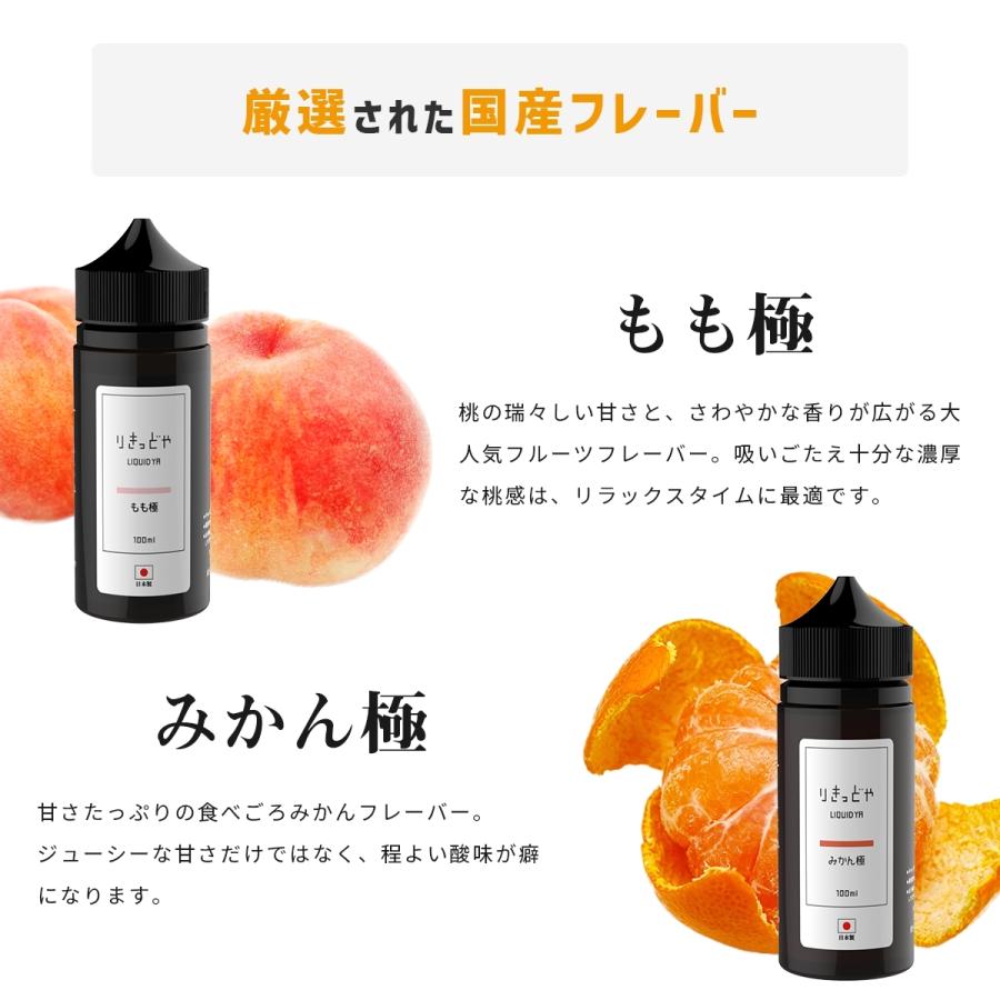 電子タバコ リキッド 国産 ベイプ りきっどや極 極シリーズ LIQUID YA 100ml  ベプログ VAPE ベープ 大容量 日本製 タール ニコチン0 リキッド｜vapecollection｜03