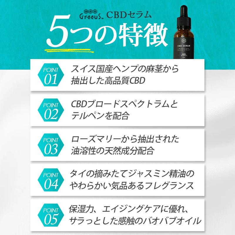 Greeus（グリース） CBD セラム オーガニックコスメ 肌用美容液 CBD1.6