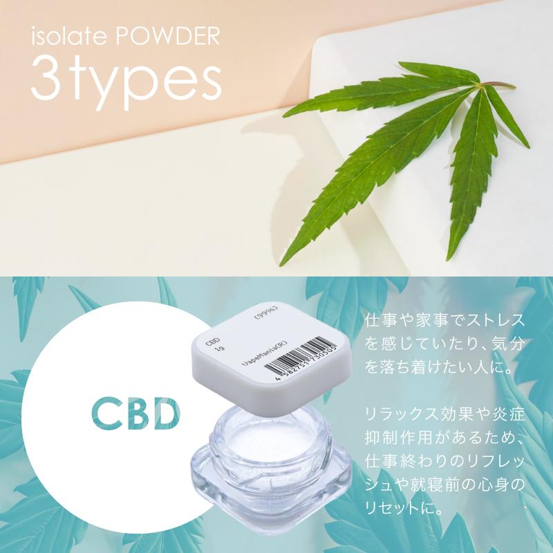 CBD CBN CBG パウダー 3種から選べる 1g 粉末 濃度99% アイソ