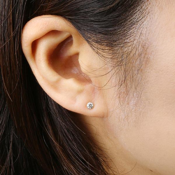 エクルベージュ ダイヤモンド ピアス プラチナ Pt900 0.3ct スタッド