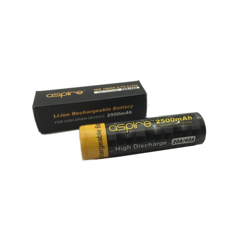 Aspire アスパイア リチウムイオン電池 Li-ion 電池 ICR 18650 2500mah 3.7V 20A/40A 電子タバコ バッテリー MOD VAPE 電池 正規品 オーセンティック｜vapesteez