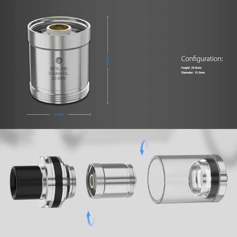 電子タバコ Joyetech BFXL Kth0.5ohm DL UNIMAX 25 交換コイル 5個入り (0.5Ω) 爆煙 サブオーム