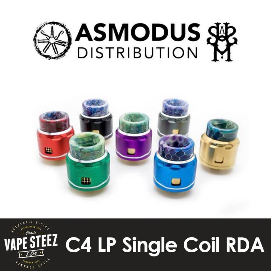 ( 送料無料 あすつく ) ASMODUS C4 LP 24mm アズモダス シングルコイル 4ml シングルコイル ドリッパー 電子タバコ RDA アトマイザー VAPE｜vapesteez