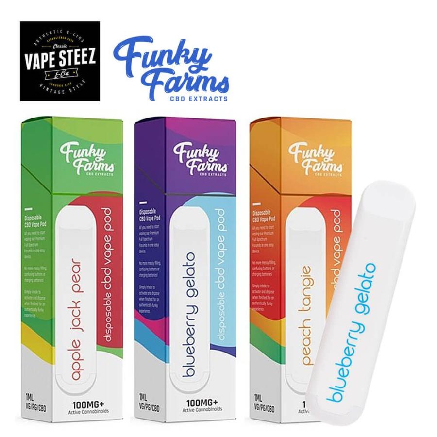 ( メール便で 送料無料 ) Funky Farms CBD Vape Pod 100mg liquid 1ml ファンキーファームス フル