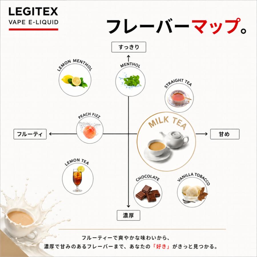 LEGITEX MILK TEA 国産 電子タバコ リキッド LEGITEX ミルクティー 大容量 120ml VAPE PloomTECH対応 60ml x 2 |  | 04