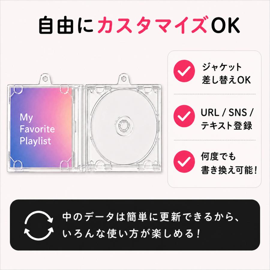 NFC CD型キーホルダー《透明ケース付き》 2個セット : Gentique - 通販