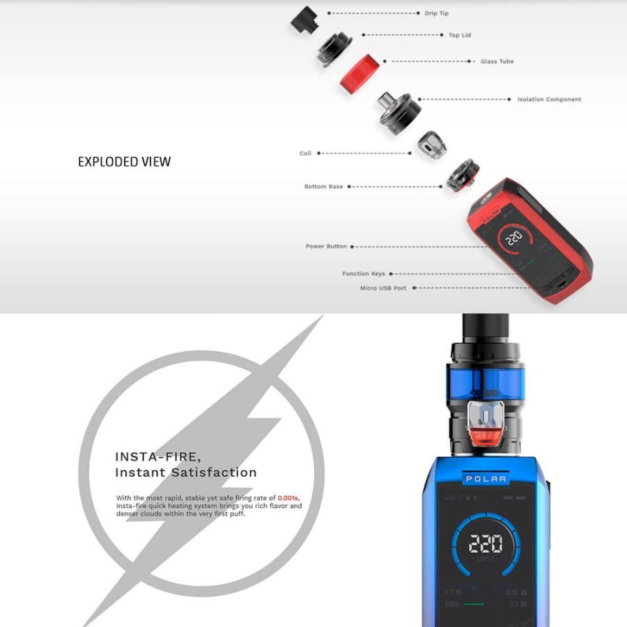 電子タバコ vape Vaporesso Polar スターターキット 220W TC Kit with Cascade Baby SE リキッド式 VAPE 爆煙｜vapesteez｜04