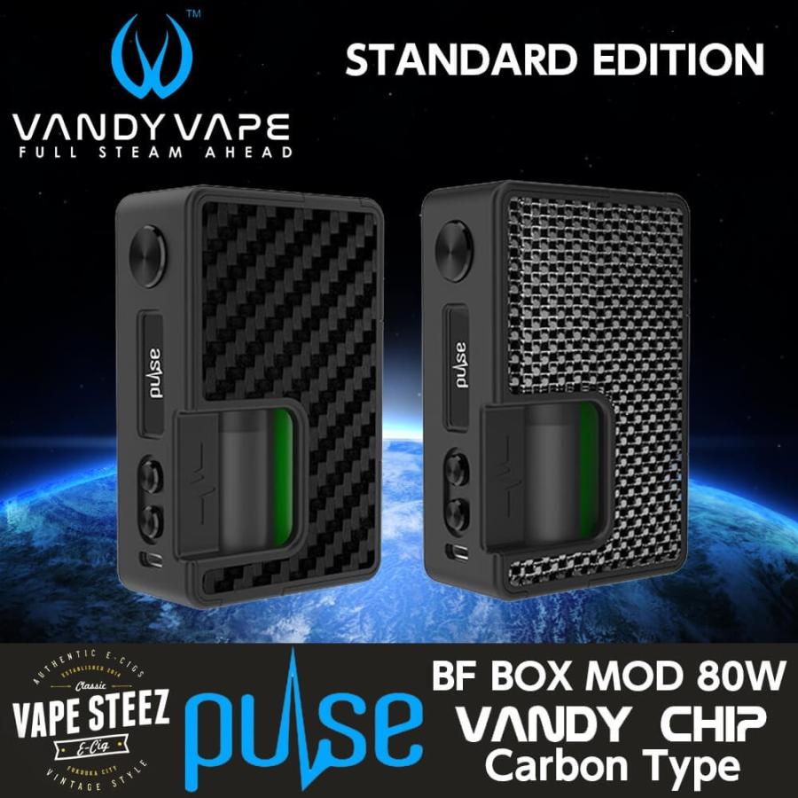 電子タバコ VANDYVAPE PULSE 80W MOD スタンダードエディション（CARBON TYPE ）30ml リフィルボトルなし｜vapesteez