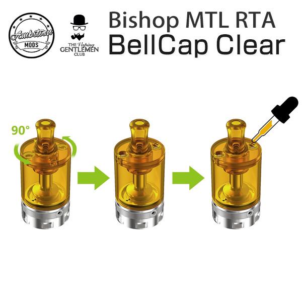 Ambition Mods BellCap Clear BISHOP MTL RTA (アンビションモッズ ビショップ ベルキャップ クリアー)【RTA】【RBA】【電子タバコ】【RTA】｜vapeworx｜02