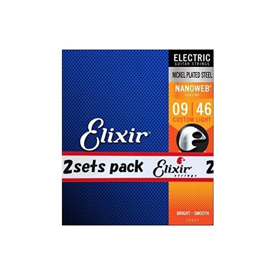Elixir/エリクサー エレキギター弦 #12027 2個セット NANOWEB