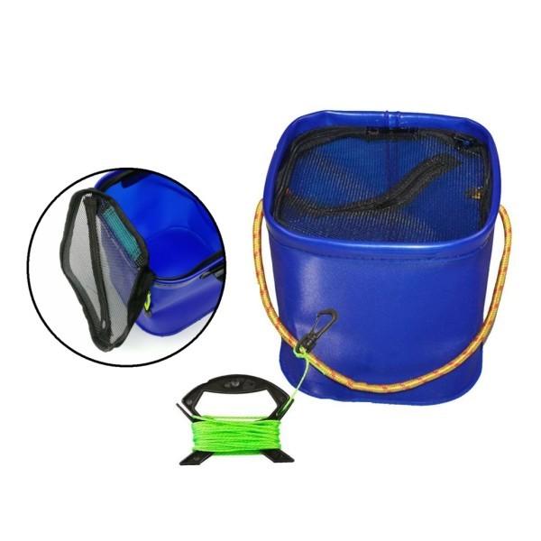 日本未発売 水汲みバケツ 釣りや磯遊びで大活躍ロープ付き折りたたみバケツ 青 オレンジ 番号 1zb 注意商品の内訳は 1点 のみ