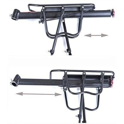 自転車用荷台 ブラック アルミ製 Amazon | Gkikirty 自転車フロントラック、アルミ合金荷物