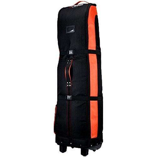 キャスター付 ゴルフ トラベルバッグ 厚手タイプ オレンジ キャディバッグ 旅行 ナイロンバッグ __ 4580373616610