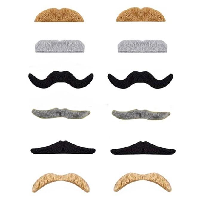 ひげ12個セット カラフル コスプレ パーティー 宴会 忘年会 余興 ひげダンス つけひげ