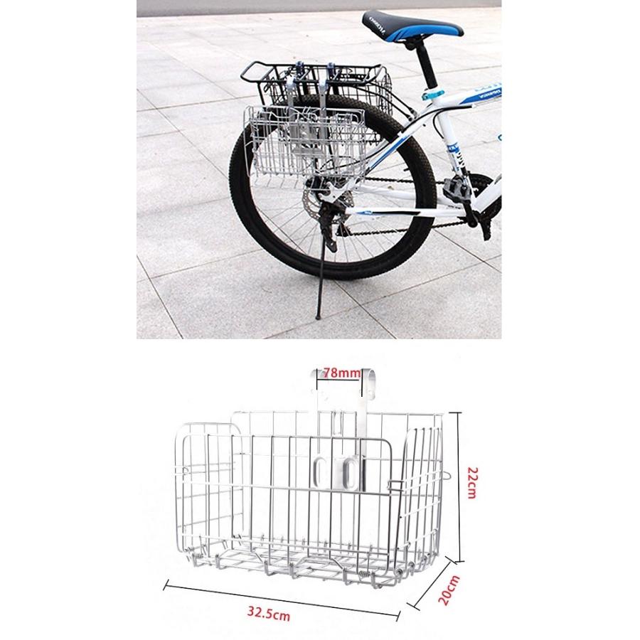 折りたたみ 自転車かご シルバー 前かご 後ろかご バスケット 耐荷重20kg 大容量 自転車 カゴ __｜vaps｜03