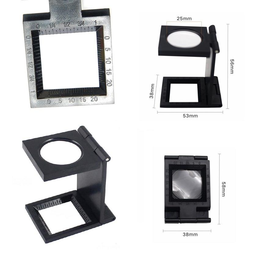 折りたたみ式 スタンドルーペ 倍率10倍 縞見ルーペ リネンテスター 小型 携帯 拡大鏡 目盛り付き _｜vaps｜03