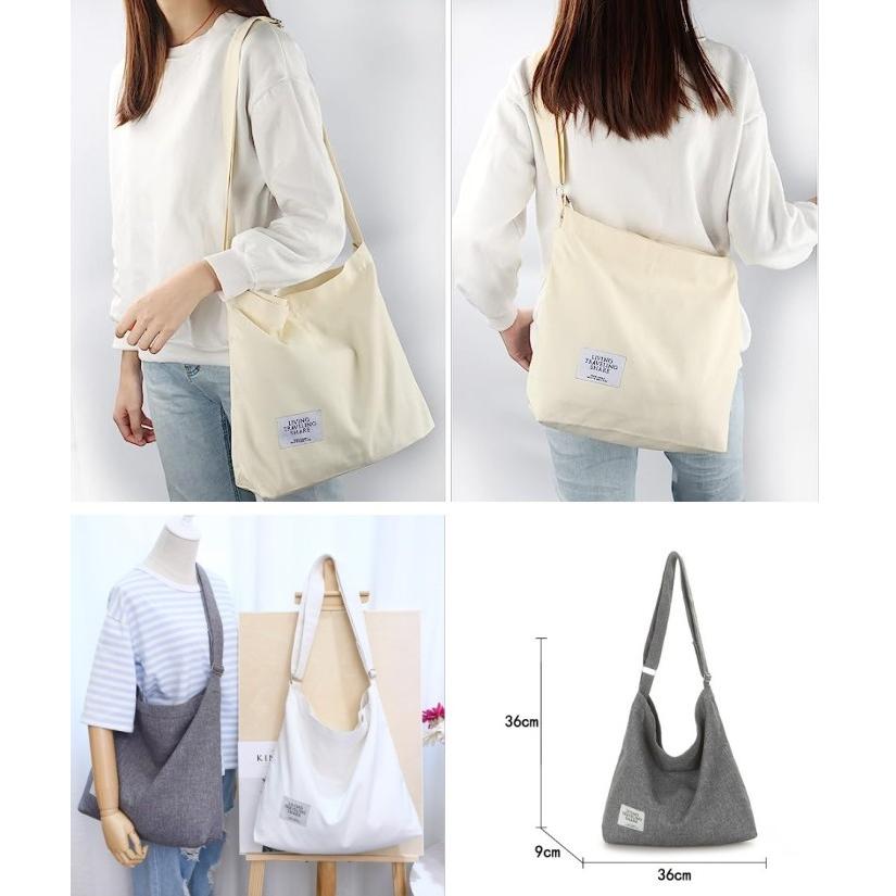 並行輸入品】キャンバス ショルダーバッグ ホワイト トートバッグ