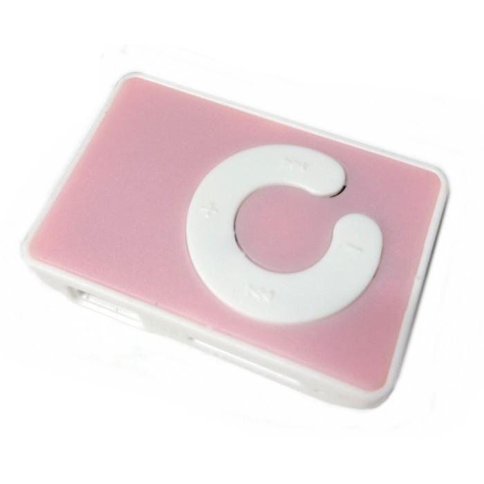 超小型 クリップ式 ミニMP3プレーヤー ピンク microSDカード8GB付 軽量 