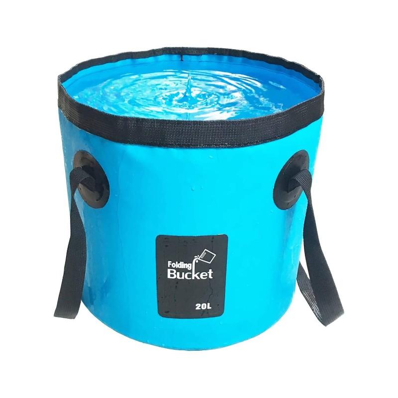 並行輸入品】折りたたみ バケツ 20L 青 大容量 水汲みバケツ バッカン