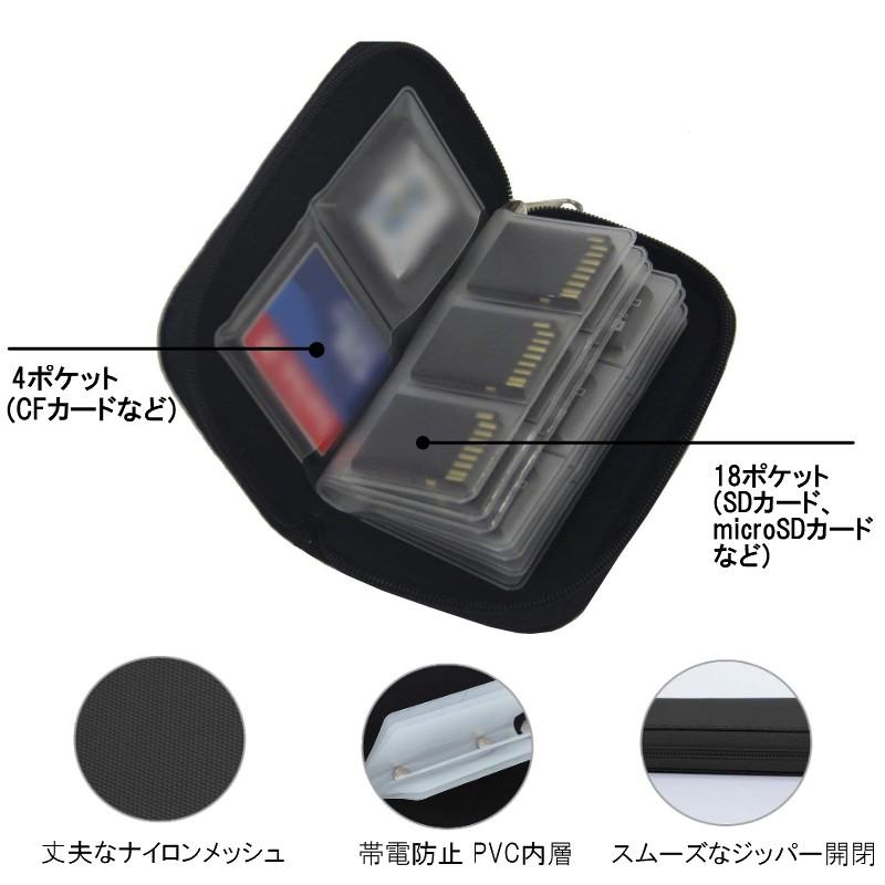 並行輸入品】メモリーカードケース ブラック 22枚収納 メモリーカード