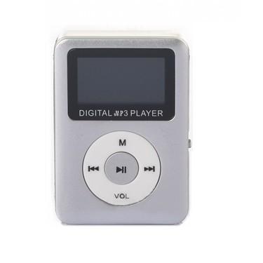 ミニ MP3プレーヤー 《シルバー》 小型 コンパクト microSDカード式 デジタルオーディオプレーヤー