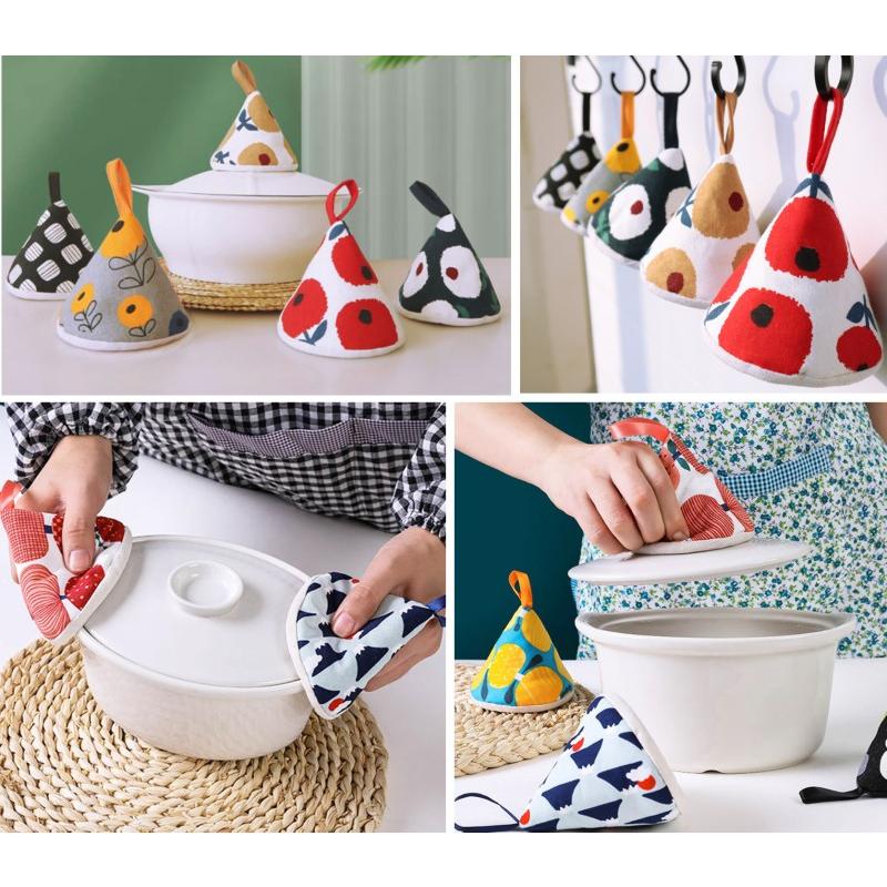 並行輸入品】三角 鍋つかみ 魚柄ライトブルー 両手鍋 ストウブ鍋 北欧