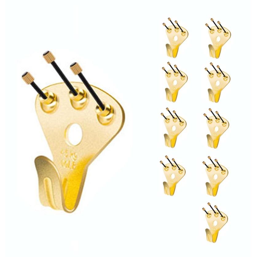 並行輸入品】壁掛けフック ゴールド 10個入り 釘付き 耐荷重34kg 絵画