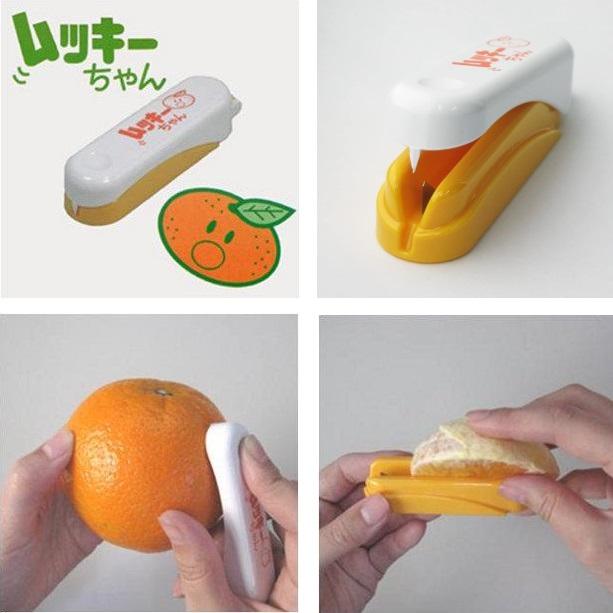 ミカンの皮(力作) ミカン 皮むき ムッキーちゃん オレンジ 4個セット みかん 皮