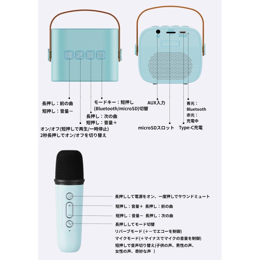 並行輸入品】ワイヤレス カラオケセット マイク2本+スピーカー 小型