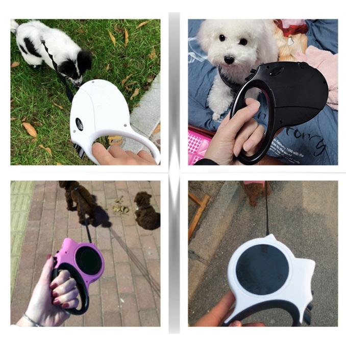 【並行輸入品】(ブラック)LEDライト付き 犬用伸縮リード 5m 巻き取り式ロングリード 散歩 夜道対応 小型犬 大型犬対応 _. |  | 02