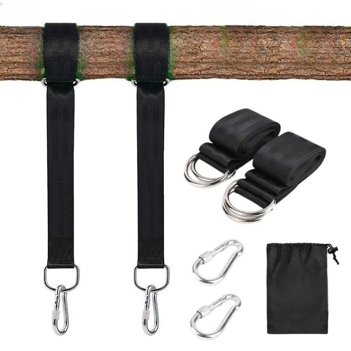 並行輸入品】ブランコ ハンモック 固定ベルト 150cm 2本 カラビナ2個