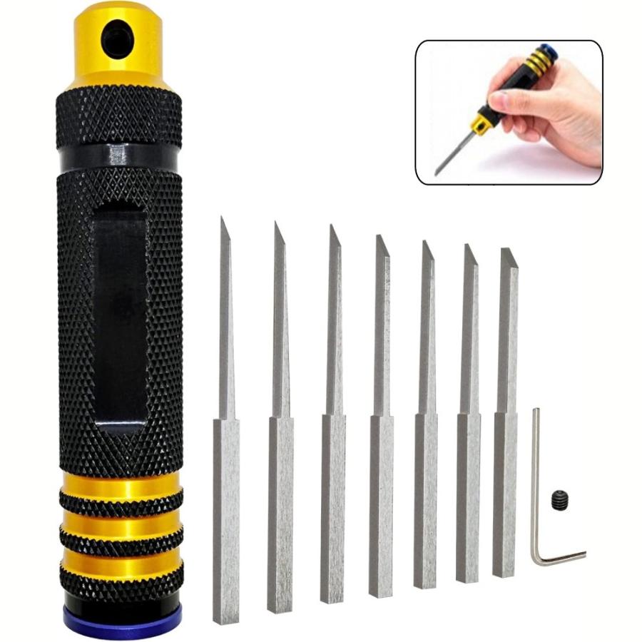 【並行輸入品】スジボリ タガネ 7本セット ガンプラ ミニ四駆 プラモデル フィギュア スジ彫り 筋彫 モールド加工 パネルライン _ | 