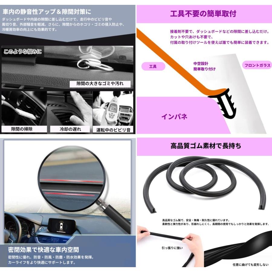 【並行輸入品】ダッシュボード用 ビビリ音低減モール 1.6m 工具付 静音 異音 振動音防止 車用 ゴムモール _. |  | 01