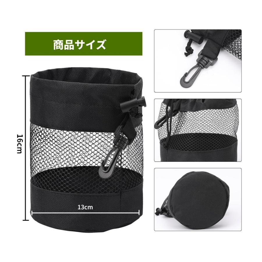 【並行輸入品】ゴルフボール収納網袋 ネット収納袋 フック付き 巾着袋 バッグ 持ち運び 保管 _ |  | 02